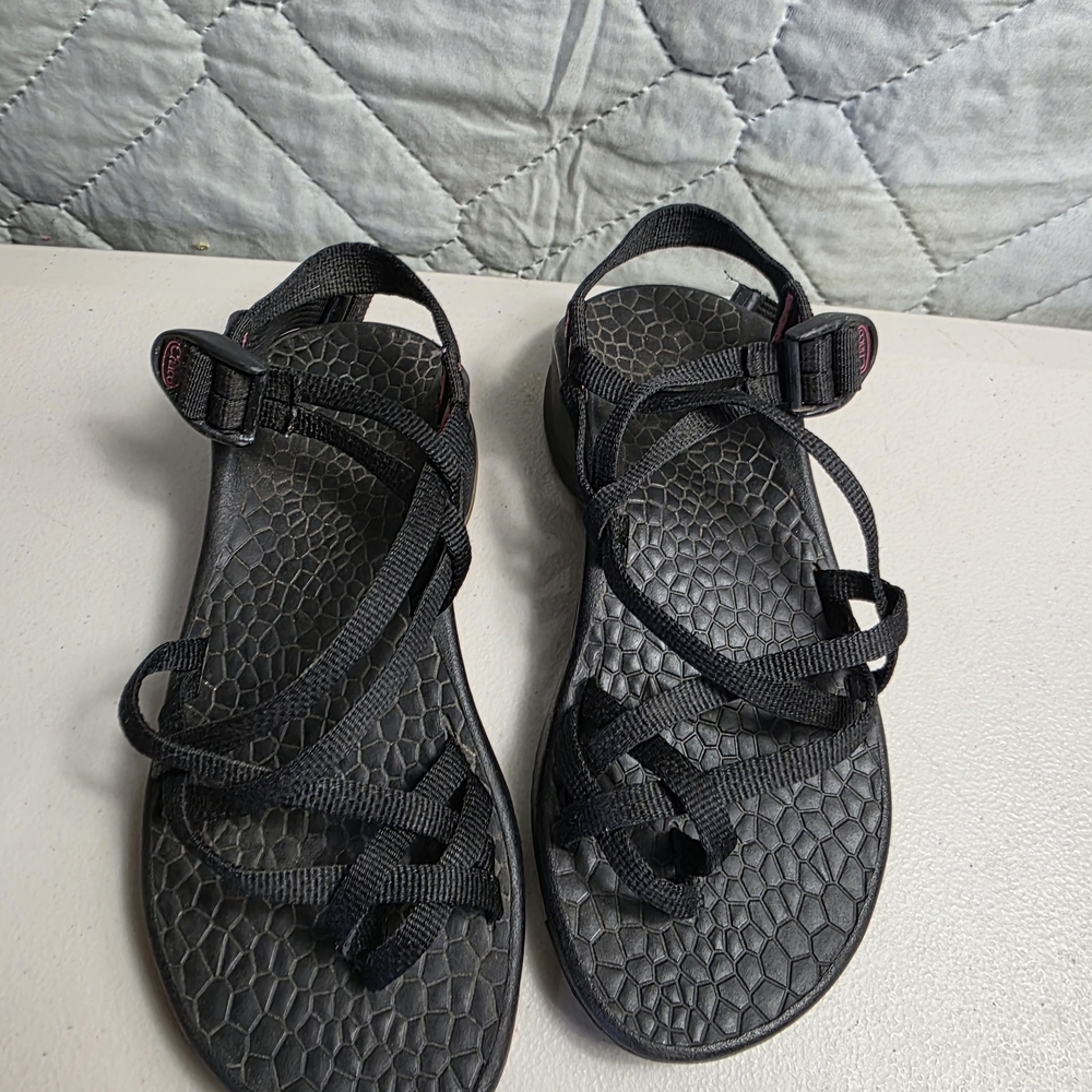 CHACO Zong X Sandals Ecotread Sport Water Hiking Black Pink Women Sz 6 - Picture 5 of 7
